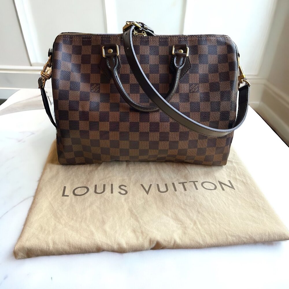 Authentic Louis Vuitton Speedy Bandoulière 30 in Damier Ebene Canvas